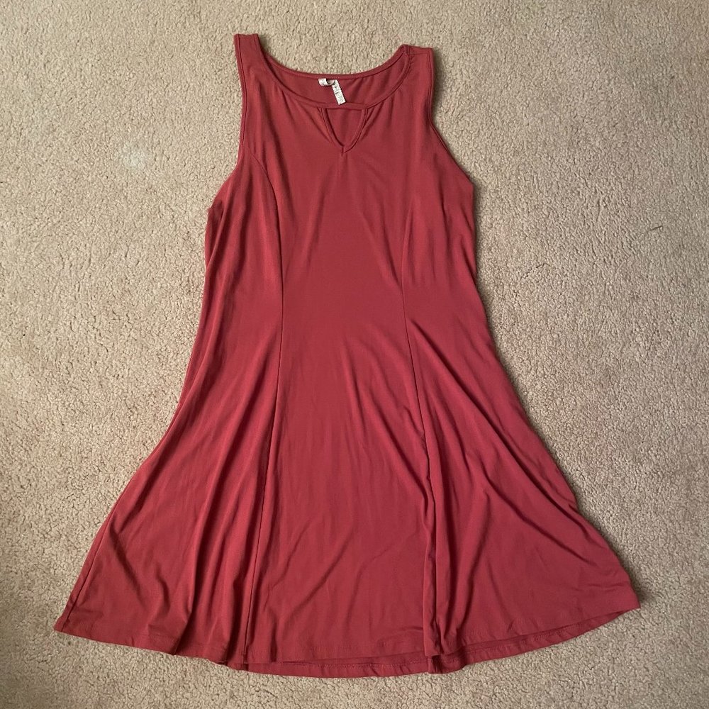 Casual Stretchy Red Knit A-Line Mudd Dress
